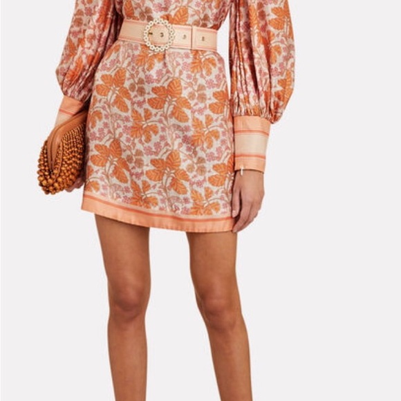 Zimmermann Kaleidoscope Belted Floral Mini Dress US size 2-4 - Picture 2 of 7